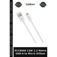 Carlburn XCC8600 12W 1.2 Metre Usb-A To Micro Silikon Yedek Kablo Cihaz Kablosu Pratik Ürün