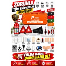 Point Marketing Eva Çantalı Profesyonel Premium Plus Trafik Seti 1 KG Yangın Tüplü TÜVTÜRK Muayene Uyumlu Turuncu CE Belgeli Tornavida ve Pense Seti