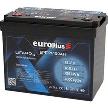 MELLİFERA Europlus 12.8V/100AH Lifepo4 Smart Akü – 4000 Cycle