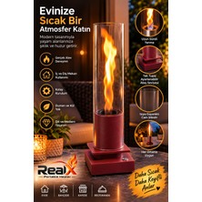 Realx Premium Bioethanol Şömine Isıtıcı Portatif Dekoratif Dumansız Alevli Isıtıcı Mini Soba