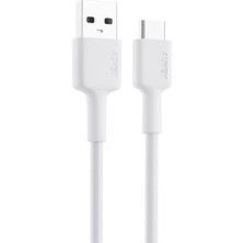 Aukey CB-CD30-WH Naylon Örgülü Usb-A To Type-C Şarj Kablosu 0.9 M - Beyaz