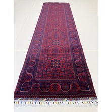 El Dokuma Yolluk Afgan Halı Hamyap  Desenli Kök Boya 85  x 292  cm
