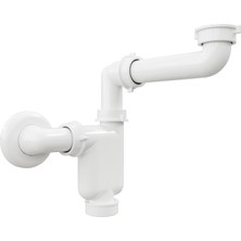 Aqua Bagno Comfort Yer Kazandıran Lavabo Sifonu, Kolay Temizlenir, Ayarlanabilir Koku Önleyici Gider Borulu - 32 mm - Süzgeç Hariç | 90.99.60.01