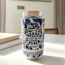 Skynest Smeg Mug 240 ml Paslanmaz Çelik Sızdırmaz Termos Desenli Renkli Ergonomik Tasarım