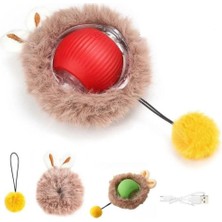 Hakdem Pet Interaktif Şarjlı Kulaklı Hareketli Peluş Oyun Topu