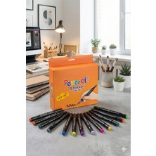 Pencraft 12 Renkli Çift Uçlu Kalın/ince Uçlu Keçeli Marker Seti - Profesyonel Çizim ve Boyama