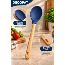 Decopat Silikon Başlıklı Bambu Saplı Mutfak Kaşığı – Ergonomik ve Pratik Yemek Karıştırma Kaşığı