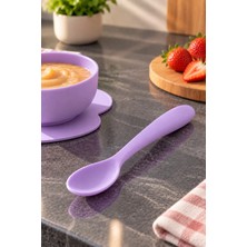 Decopat 2'li Silikon Mama Kaşığı Bebek Beslenme Kaşığı Yumuşak Uçlu Ergonomik Tasarım Ek Gıdaya Geçiş Kaşığı