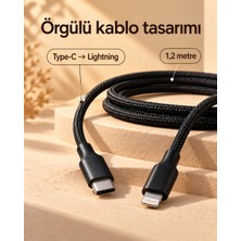 GIGA Type C Lightning Örgülü Şarj ve Veri Kablosu 2 Metre