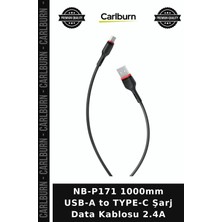 Carlburn NB-P171 1000MM Usb-A To Type-C Şarj Data Kablosu 2.4A Veri Yedek Günlük