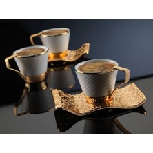 Fair Home Türk Kahvesi Fincan Takımı Lüks 6 Kişilik Metal Gold – Selçuklu Model