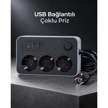 Elvasta Dmtk- Eldm- Elva- Çalışma Alanlarına Uygun Anahtarlı USB ve Type C Şarj Çıkışlı Kablolu �