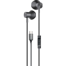 Pmr Huawei Nova 9 Ile Uyumlu Type-C Stereo Kulaklık 1.2 Metre Manyetik Kablolu Silikonsuz Kulaklık