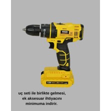 Birsence Ergonomik Tasarımlı 12V Akülü Matkap 20-30 Nm Tork Kapasitesi