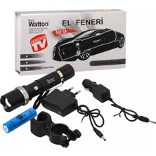 Birsence Uzun Menzilli Zoomlu Şarjlı LED El Feneri 15,5 cm