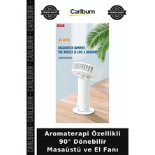 Carlburn Aromaterapi Özellikli 90° Dönebilir Masaüstü ve El Fanı Modern Pratik Hava