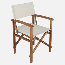 Stratecht Katlanabilir Ahşap Bahçe Balkon ve Teras Sandalyesi 100 kg Taşıma Kapasiteli 54 × 53 × 87,5 cm Beyaz