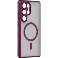 Svoria Store  Samsung Galaxy S24 Ultra Loji Magsafe Kapak - Bordo