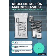 Eco Lounge Fön Makinesi Askısı Krom Metal Banyo Fönlük Kendinden Yapışkan Askı Aparatı BX-316845