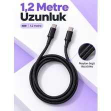 Sepetopia Telefon ve Tablet Için Type C To Type C Örgülü Şarj Kablosu