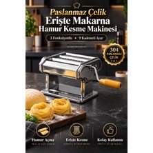 Penthouse Erişte Makarna Hamur Kesme Makinesi 3 Fonksiyonlu 9 Kademeli Hamur Kalınılık Ayarı