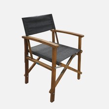 Stratecht Katlanabilir Ahşap Bahçe Balkon ve Teras Sandalyesi 100 kg Taşıma Kapasiteli 54 × 53 × 87,5 cm Antrasit