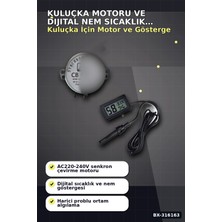 Eco Lounge Kuluçka Motoru 50 Tyz 10/12 Rpm Viyol Çevirici ve Problu Dijital Nem Sıcaklık Ölçer Seti BX-316163