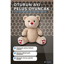 Eco Lounge Oturan Ayı Peluş Oyuncak 50 cm Boyutunda Sevimli Çocuk ve Bebek Hediyesi BX-316342