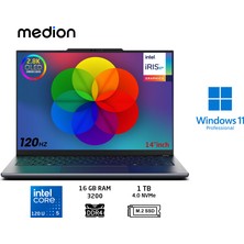 Medion Signium 14 S1 Intel Core 5 120U 16GB 1tb SSD W11 Pro 14" 120Hz OLED Taşınabilir Bilgisayar Duddi