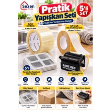 Sezen Home Pratik Ev Ihtiyaç Seti – Güçlü Koli Bandı, Çift Taraflı Halı Kaydırmaz Bant, 5'li Gider Süzgeci ve Bant