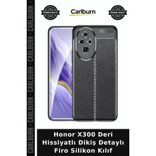 Carlburn Honor X300 Deri Hissiyatlı Dikiş Detaylı Firo Silikon Kılıf Cihaz Detay Mobil
