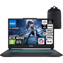 MSI Msı Cyborg 15 Core I5-13420H 16-Gbddr5 1 Tbssd RTX4050 (6GB-GDDR6-45W) 15.6" Fhd 144Hz Ips-Level Windows 11 Home + Hmf Sırt Çantası A13VE-2270XTRNNHMF31