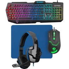 Everest Bygamex KB-GX61 Formula+Rampage Sn-R9 Kulaklık Mercury X8 Mouse+Addison Mousepad 4lü Oyuncu Seti