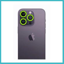 Defne Store iPhone 12 Pro Uyumlu Neon Fosforlu Kamera Lens - Yeşil Dfnbez