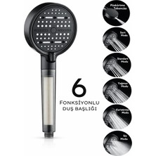 Str Store 6 Fonksiyonlu Filtreli Duş Başlığı Yüksek Basınçlı Su Tasarruflu Filtre Sistemli Kireç ve Klor Önleyici Duş Başlığı