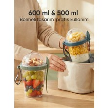 Mapple Home Gomıx Duo 2'li 600ML-500ML Müsli Kabı, Yoğurt Kabı, Salata ve Atıştırmalık Kutusu