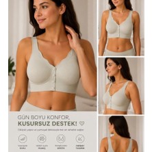 Madleen Kadın Önden Düğmeli Mint Yeşili Sütyen