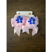 Gülümse Gel Kız Çocuk Peluş Toka 1 Kart Renkli Havlu Lastik Toka Stich Lastik Pelüş Toka Stiç Stik Y2K Kpop Kore (1 Kartta 2 Adet Toka Vardır)