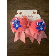 Gülümse Gel Kız Çocuk Peluş Toka 1 Kart Renkli Havlu Lastik Toka Stich Lastik Pelüş Toka Stiç Stik Y2K Kpop Kore (1 Kartta 2 Adet Toka Vardır)