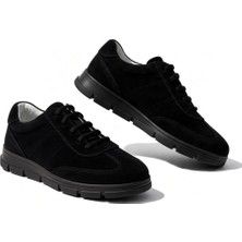 Ne&Ve Shoes Siyah Süet Bağcıklı Kadın Sneaker Ayakkabı