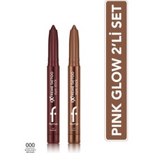 Flormar Extreme Tattoo Glamour Eyes Ikilisi - 002 Burgundy & 005 Bronze