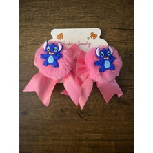 Gülümse Gel Kız Çocuk Peluş Toka 1 Kart Renkli Havlu Lastik Toka Stich Lastik Pelüş Toka Stiç Stik Y2K Kpop Kore (1 Kartta 2 Adet Toka Vardır)