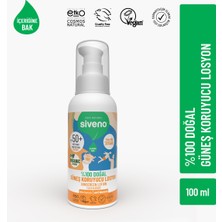 Siveno %100 Doğal ve Organik Tamanu Yağlı Güneş Losyonu Mineral Filtreli Tüm Aile İçin SPF 50+ UVA UVB 100 ml