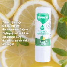 Siveno  Doğal Dudak Koruyucu Nane & Limon Bitkisel Lipbalm Krem Nemlendirici Parlatıcı Onarıcı 6 G
