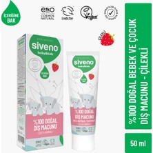 Siveno %100 Doğal Diş Macunu Bebek ve Çocuk Için Çilek Aromalı Florürsüz 50 ml