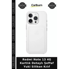 Carlburn Redmi Note 13 4g Kartlık Detaylı Şeffaf Yuki Silikon Kılıf Cep Koruyucu Arka Kapak Akıllı Telefon