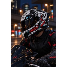 YYK Sway 869 Beast Ece 22.06 Çift Vizörlü Spoilerlı Full Face Motosiklet Kaskı