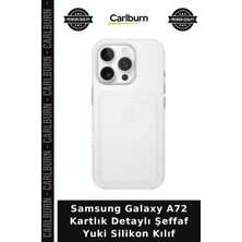 Carlburn Samsung Galaxy A72 Kartlık Detaylı Şeffaf Yuki Silikon Kılıf Cihaz Koruma Cep Örtüsü Arka Kapak