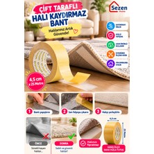 25 Metre x 4.5 cm Kaydırmaz Kaymaz Halı Bandı Çift Taraflı Kilim Paspas Sabitleme Bant