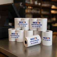 Bezos 80X30 mm Adisyon Rulosu Termal Rulo 5 Paket 50 Adet Arz